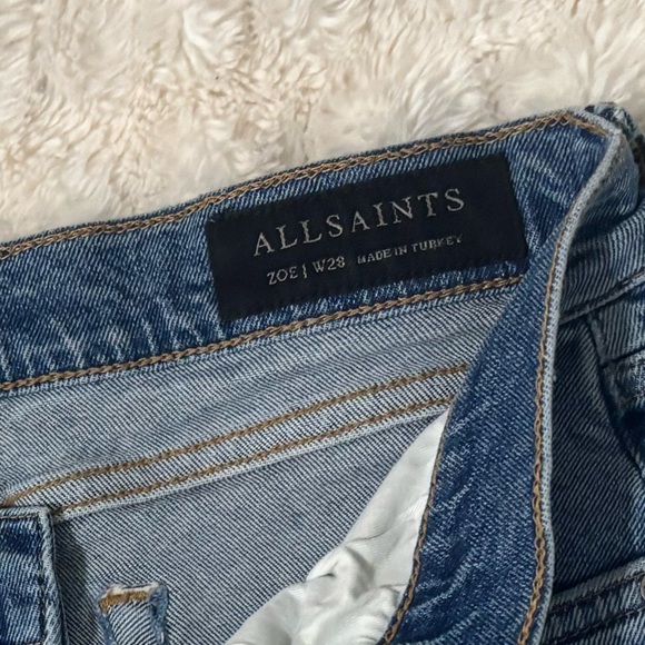 All Saints Blue Flare Wide Leg Jeans - Picture 16 of 16